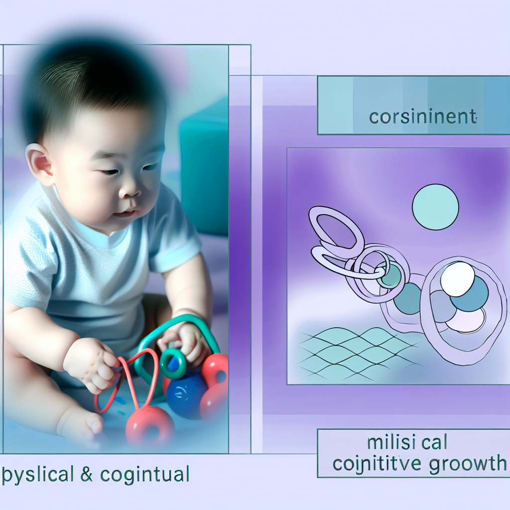 Illustration of children of various ages engaging in developmental activities, in calming colors like soft purples and blues.