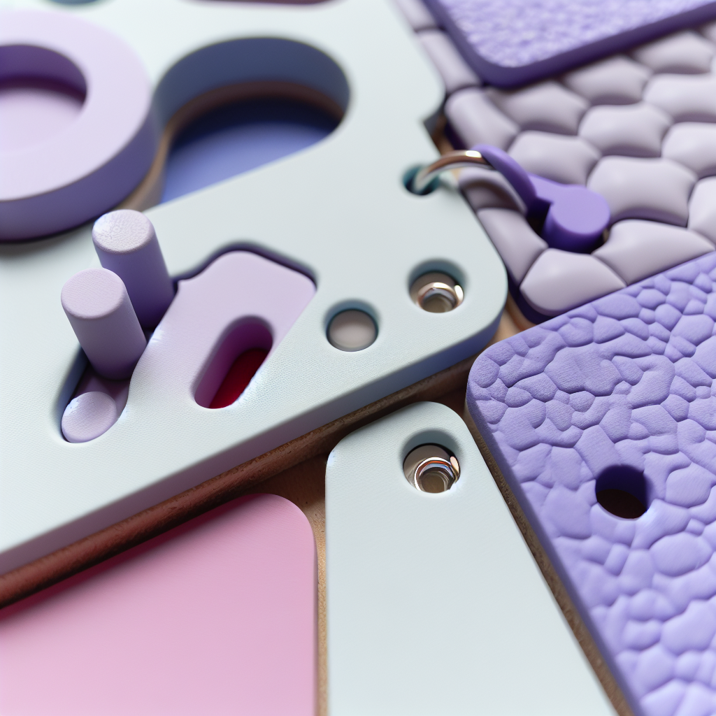 Detailed View of a DIY Busy Board for Toddlers Close-up of a DIY busy board's textures and activities designed for toddlers, showcasing calming colors like soft purples and blues.