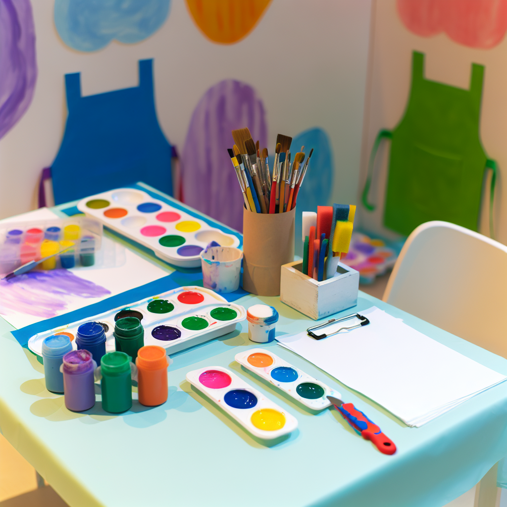 Finger Painting Materials for Toddlers Colorful finger painting materials laid out for toddlers, showcasing a variety of calming colors.