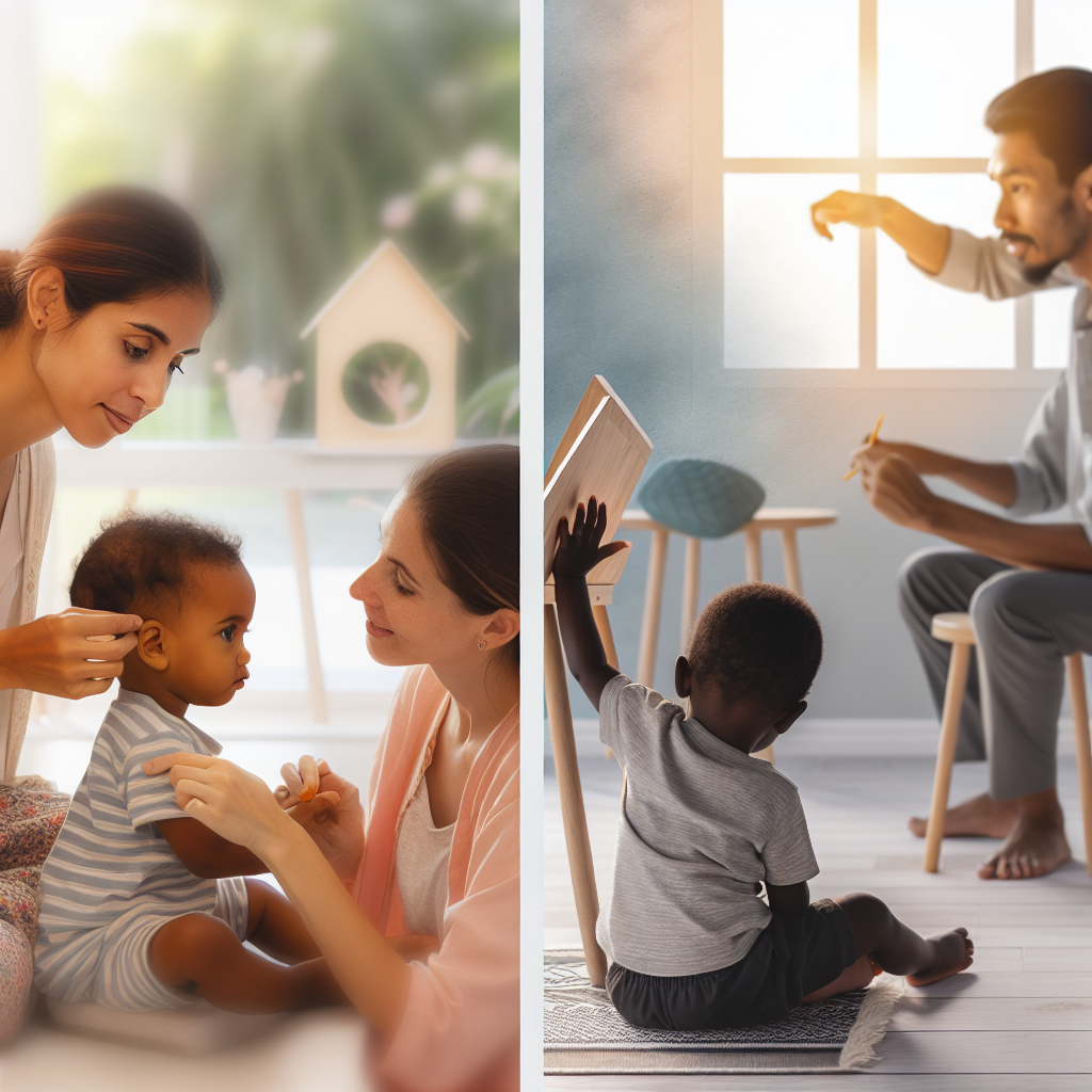 Calm Parenting Environment A calm parenting environment illustrating authoritative parenting techniques with calming colors.