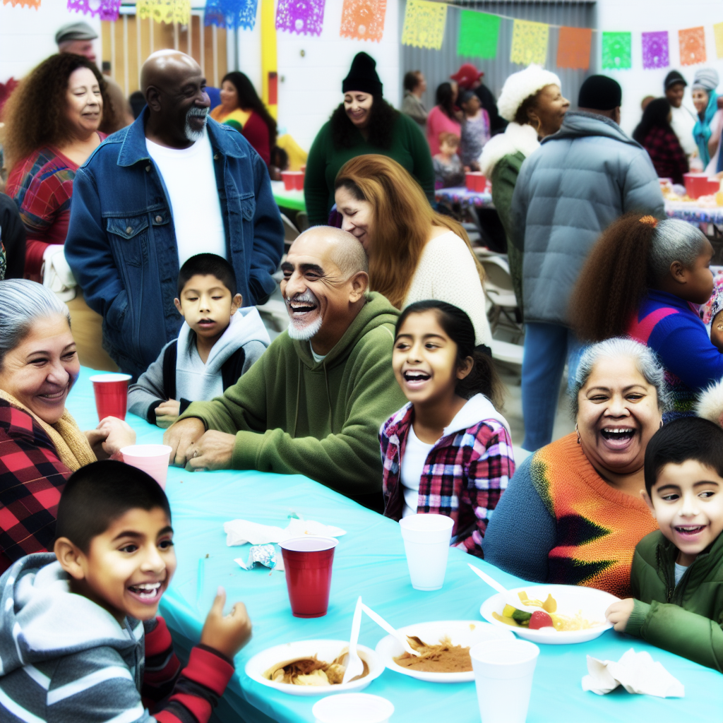 Families attending a community event A group of families attending a local community event, showcasing togetherness and fun.