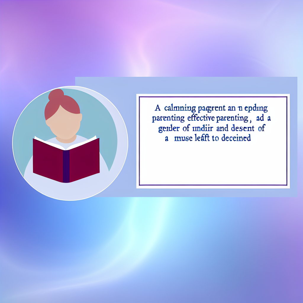 Parent Reading Popular Parenting Book A serene scene of a parent reading a popular parenting book with a soft, calming background of purples and blues.
